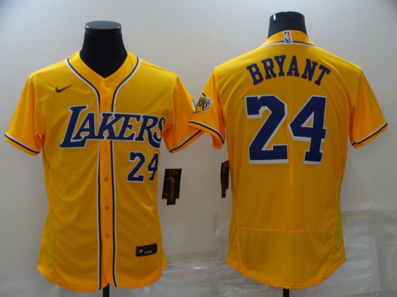 Nike 2023 Men Los Angeles Lakers 24 Bryant yellow NBA Jersey